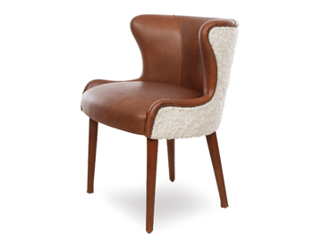GOM ARM CHAIR HAND PATINA - Upholstered leather chair with armrests by Crearte Collections - view 2